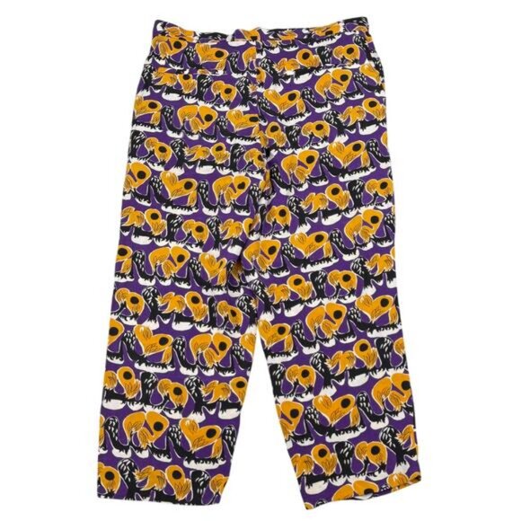 MARNI Silk Drop Crotch Cropped Pants Size 4 Purple Orange - Picture 6 of 10